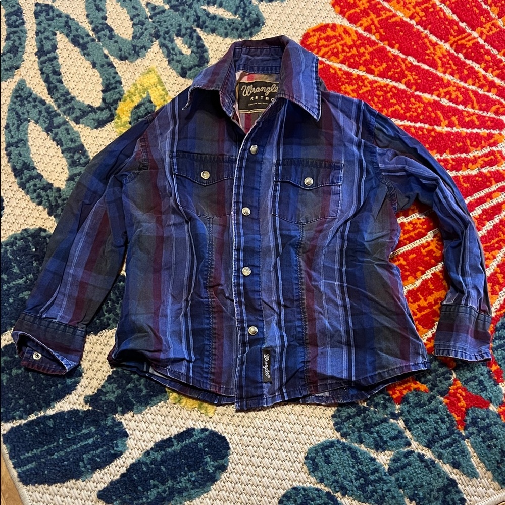 Wrangler Toddler Multicolor Plaid Button Down Shirt